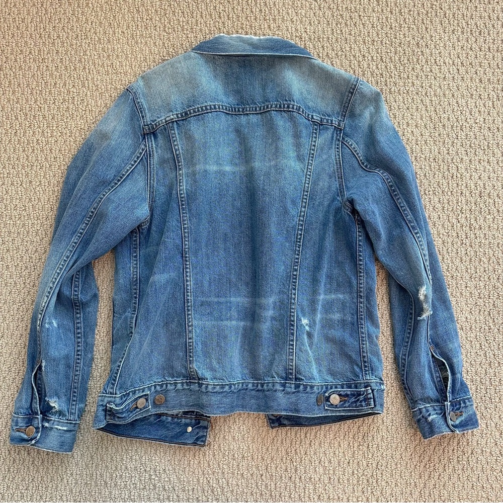 J Brand distressed oversized denim jacket